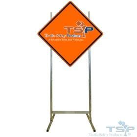 Breakaway Sign Stand, Collapsible Tubular Steel, Dual Post