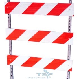 Red Type 3 Barricade, 8 FT End of Road System, Square Tube, Diamond Grade Reflective