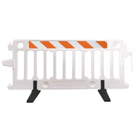 Crowdcade? Crowd Control Barricades Pedestrian Barricade - 2004-W-EGR (Options: White, Engineer Grade Striped - Right)