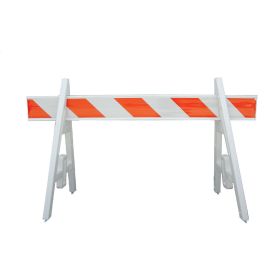 Plasticade Plastic A-Frame Type 1 Barricade - 200-A10HIP (Options: (1) 10 Foot Board, High Intensity Prismatic Both Sides)