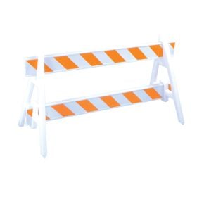 Plasticade Type 2 A-Frame Barricade (2) legs (2) 8 Foot I-Beam Boards w/ Diamond Grade Sheeting both sides - 2002-A8DG