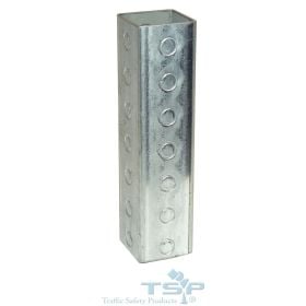 Square Sign Post, 14 Ga Qwik Punch with Knockout Holes - 20Q12-10FC (Options: 10 Feet, 2")
