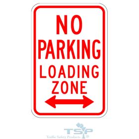 R7-6, 12" x 18" No Parking Loading Zone Sign, Engineer Grade