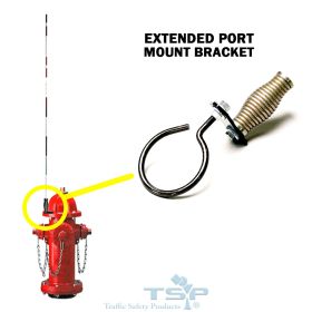 Hydra-Finder Fire Hydrant Marker Extended Port Mount Bracket - HYDRA-EPM62.5-Y (Options: Yellow, 6Feet, 2.5" Mounting Ring)