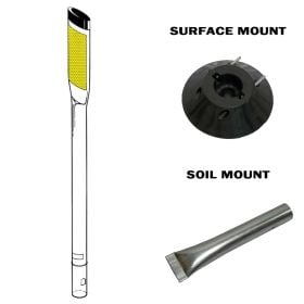 Type 2 Guide Post 36" White Post w/ Silver Reflective, Surface Mount - SH236SMA-WS