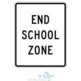 S5-2, ''END SCHOOL ZONE'' Text Sign, Various Sizes