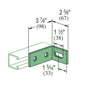 Unistrut P1747 EG: 90 Degree Angle Fitting, Electro-Galvanized, BX