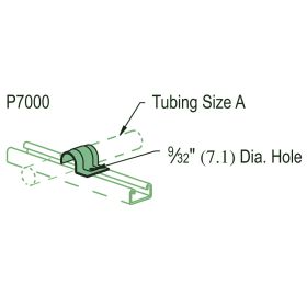 Unistrut P7008 EG Tubing Clip - P7008-EG (Options: 1/4" OD Tube)