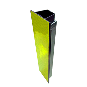 BriteSide Reflective Panel 3" x 72" U-Channel, DG Fluorescent Yellow/Green w/5 Screws