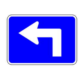 M5-1: "Advance Turn Arrow (Left, Interstate)" Aluminum Sign, 21" x 15", Engineer Grade
