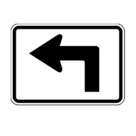 M5-1: "Advance Turn Arrow (Left, Non-Interstate)" Aluminum Sign, 21" x 15", Engineer Grade