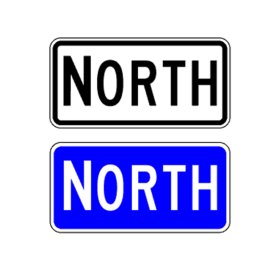 MUTCD M3-1 SIGN | NORTH Sign | Cardinal Direction Marker 