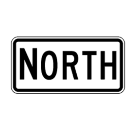 M3-1(IN): "Direction Marker (NORTH, Non-Interstate)" Aluminum Sign, 30" x 15", Diamond Grade