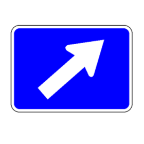 M6-2R(IN): "Directional Arrow (Right, Interstate)" Aluminum Sign, 21" x 15", Engineer Grade