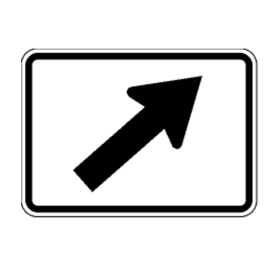 M6-2R(NI): "Directional Arrow (Right, Non-Interstate)" Aluminum Sign, 21" x 15", Engineer Grade
