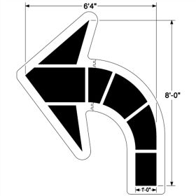 Large Federal Curved Arrow Stencil - 1/8 Inch (125 mil)