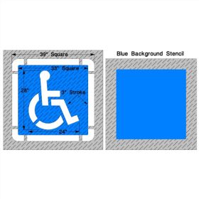 Federal Handicap Stencil with Border & Background, 1/8"