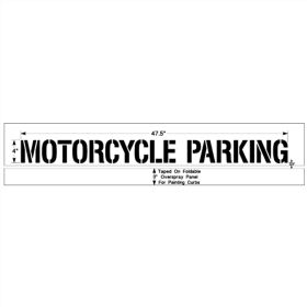 4 Inch Motorcycle Parking, on one line w/overspray panel