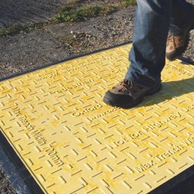 Pedestrian Trench Cover, Yellow, 44.3" Long x 44.3" Wide