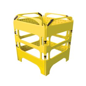 Yellow Safegate Manhole Guard with 4 Sections, No Sheeting