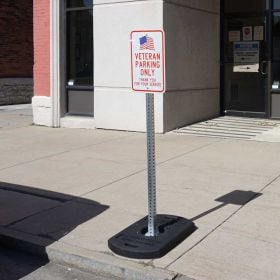 Portable Sign Kit w/ Post, Veteran Parking Sign & Hardware