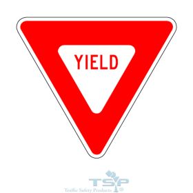 R1-2: "YIELD" Aluminum Sign, 36" x 36", Hi Intensity