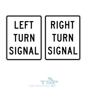 MUTCD R10-10R / R10-10L: RIGHT TURN SIGNAL SIGN / LEFT TURN SIGNAL SIGN
