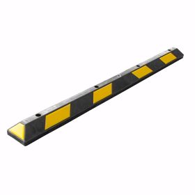 6' Parking Lot Wheel Stop w/ Safety Yellow Stripes and Caps