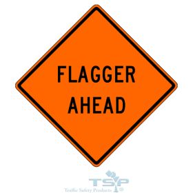 36" Vinyl Roll-Up Sign, Non-Reflective "FLAGGER AHEAD" - 36V-W20-7