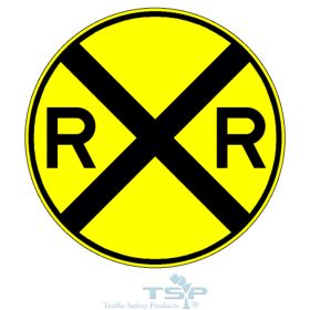 W10-1: Railroad Crossing Warning Sign, 36" x 36", Hi Intensity