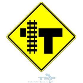 W10-4R: Highway-Rail Grade Crossing Advance Warning (Right Side of T-Intersection) Sign, 18" x 18", Hi Intensity