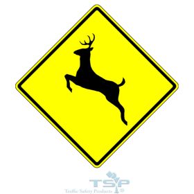 W11-3: Deer Traffic Graphic Sign, 48" x 48", Hi Intensity