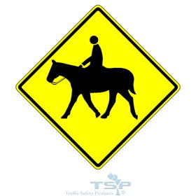 W11-7: Equestrian Traffic Graphic Sign, 24" x 24", Engineer Grade