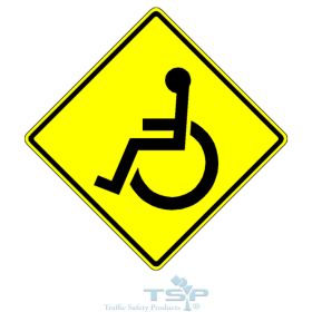 W11-9: Handicapped Graphic Sign, 30" x 30", Diamond Grade