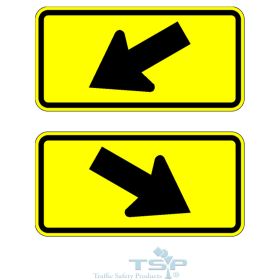 W16-7PL: Left Diagonal Arrow Sign, 24" x 12", Hi Intensity