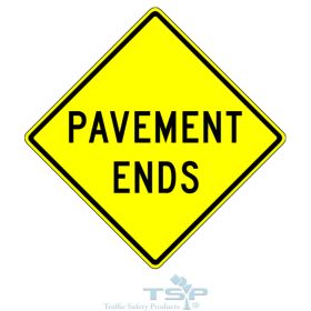 W8-3: Pavement Ends Text Sign, 36" x 36", Hi Intensity