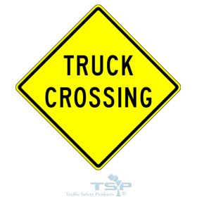 MUTCD W8-6 Truck Crossing Text Sign