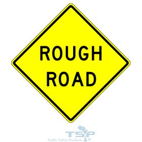 W8-8: Rough Road Text Sign, 24" x 24", Diamond Grade