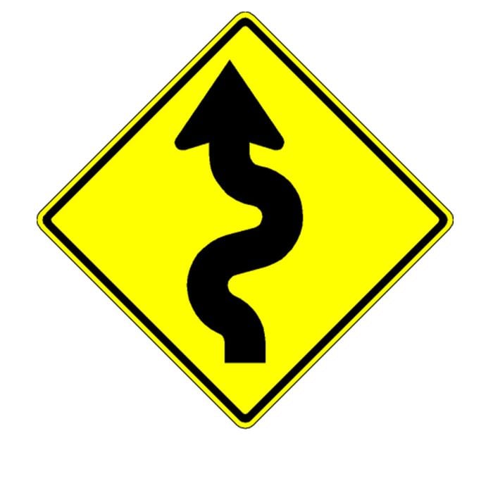 Winding Road Sign W1-5 | Right & Left Curve - TSP
