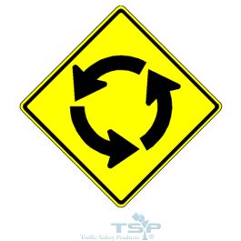 W2 6 Circular Intersection Roundabout Ahead Sign Var Sizes Engineer
