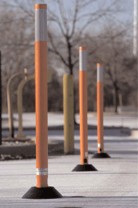 delineator posts installed on road